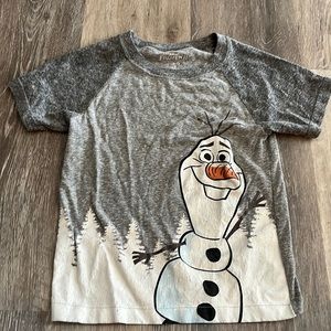 Frozen Olaf boys 4t short sleeve heather gray graphic tshirt